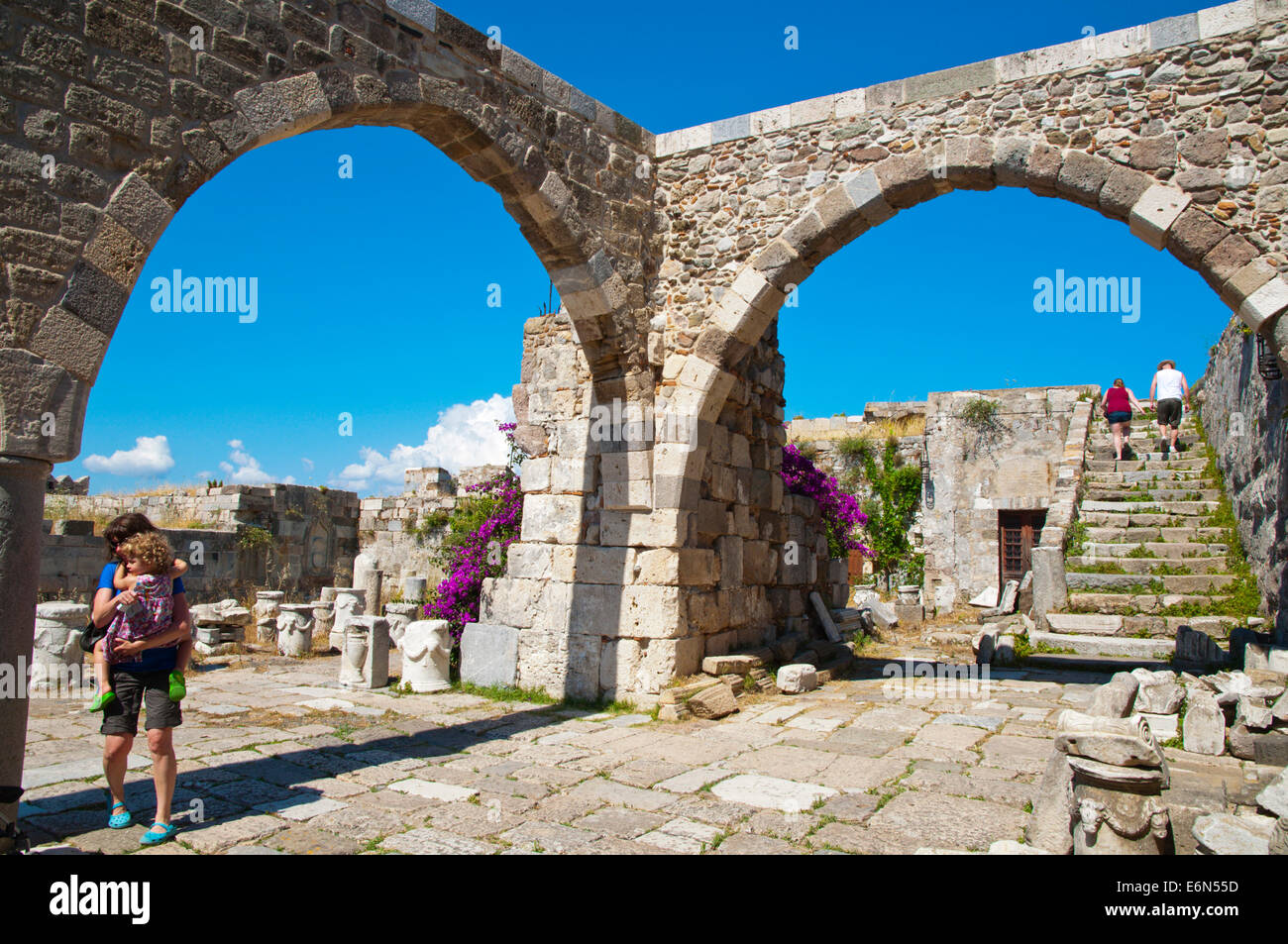 Medieval castle of Neratzia, Kos town, Kos island, Dodecanese islands, Greece, Europe Stock Photo