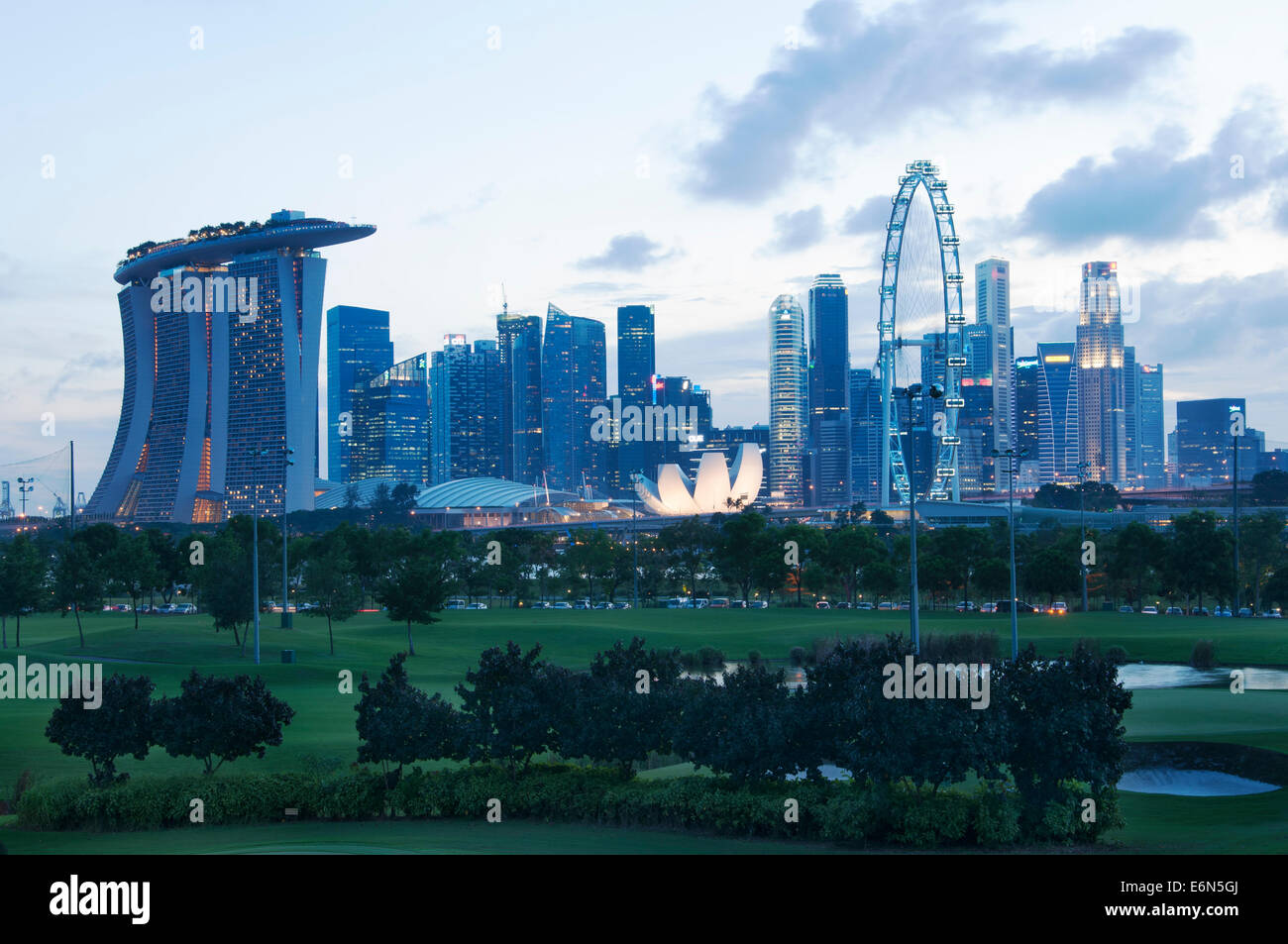 Singapore Skyscrapers Stock Photo