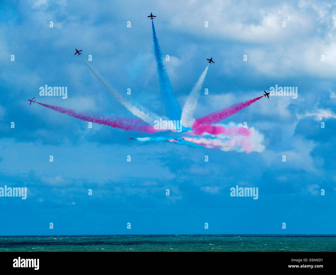 Royal Air Force Red Arrows display team at the Eastbourne International ...