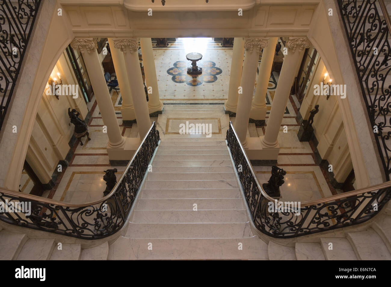 detail of stairwell, Museum of Decorative Arts, Havana, Cuba Stock Photo