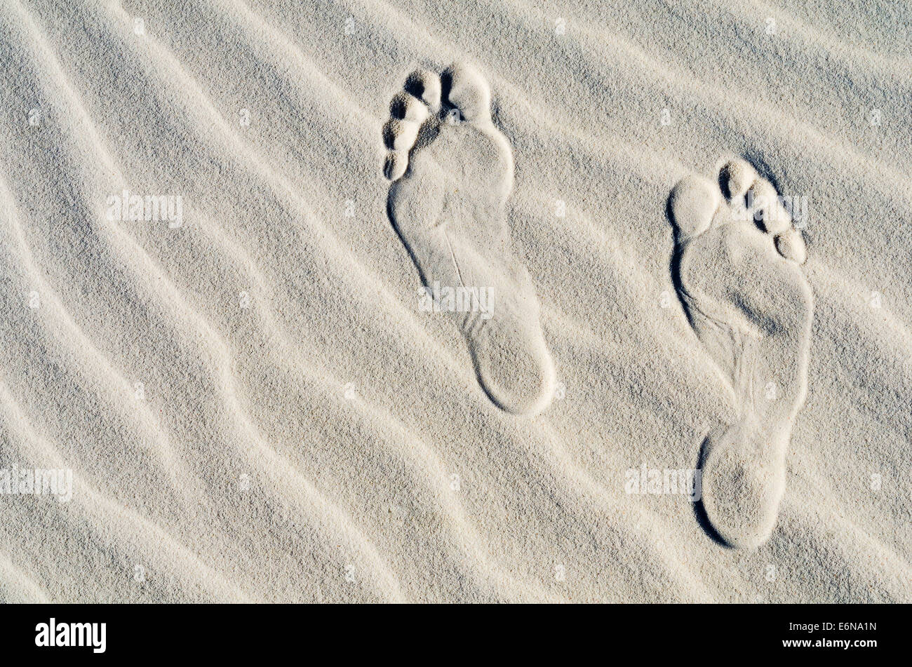 Footprints on dune patterns, White Sands National Monument, New Mexico USA Stock Photo Alamy