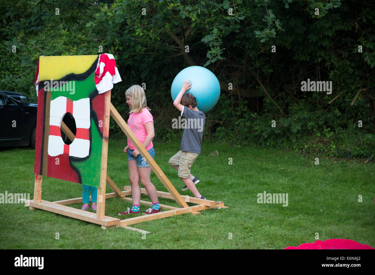 children playing at charity fundraising event Stock Photo