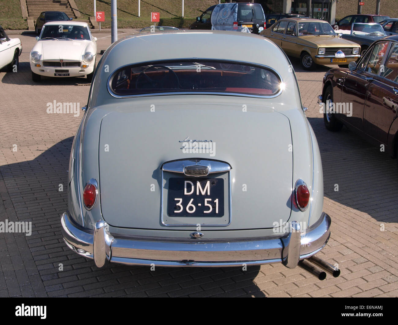 Jaguar Mark I (1957), Dutch licecence registration DM-36-51, pic2 Stock Photo