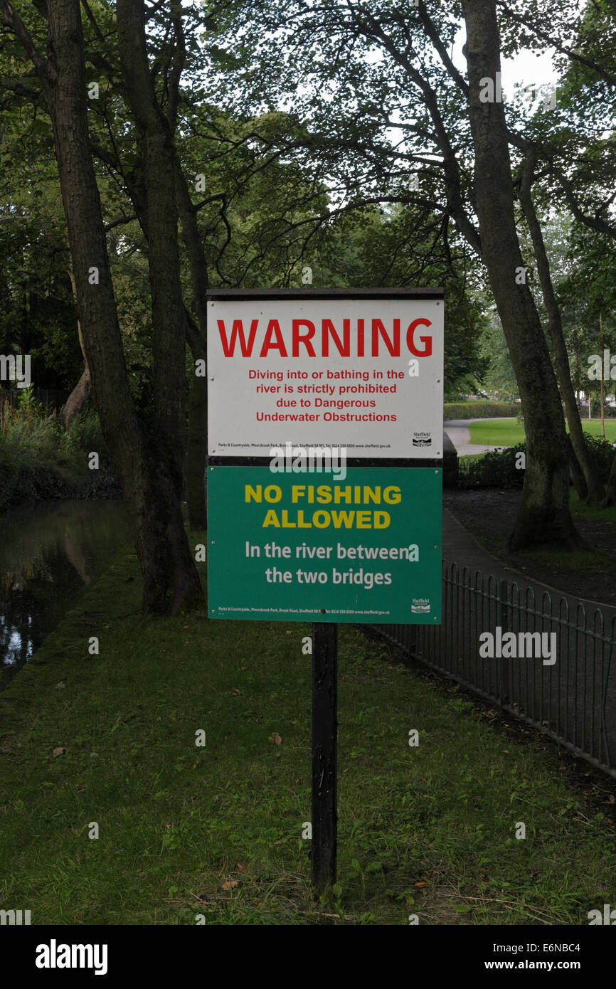 Warning Signs No Fishing Allowed Stock Photo