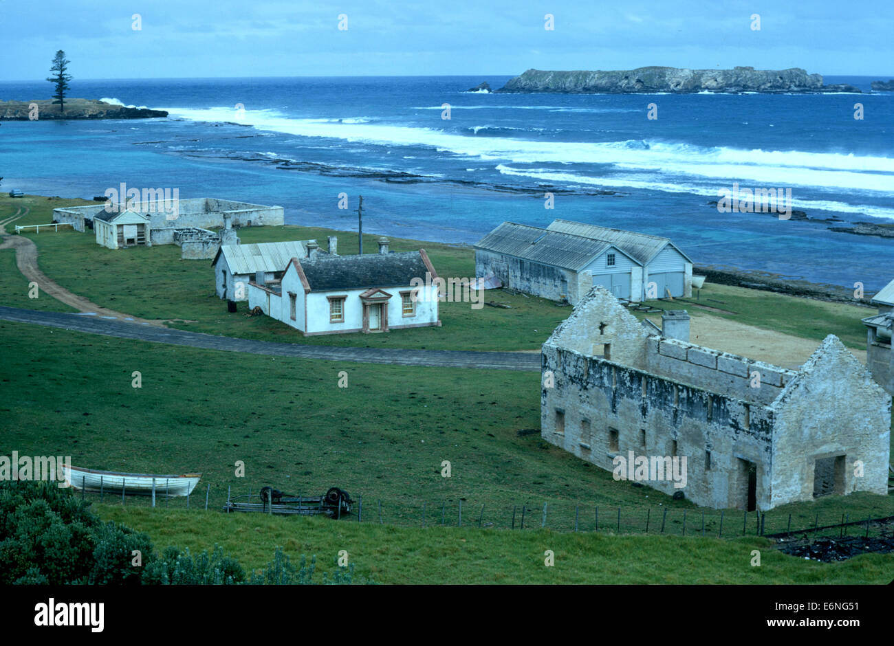 Early convict built buildings Norfolk Island date from 1788. Stock Photo