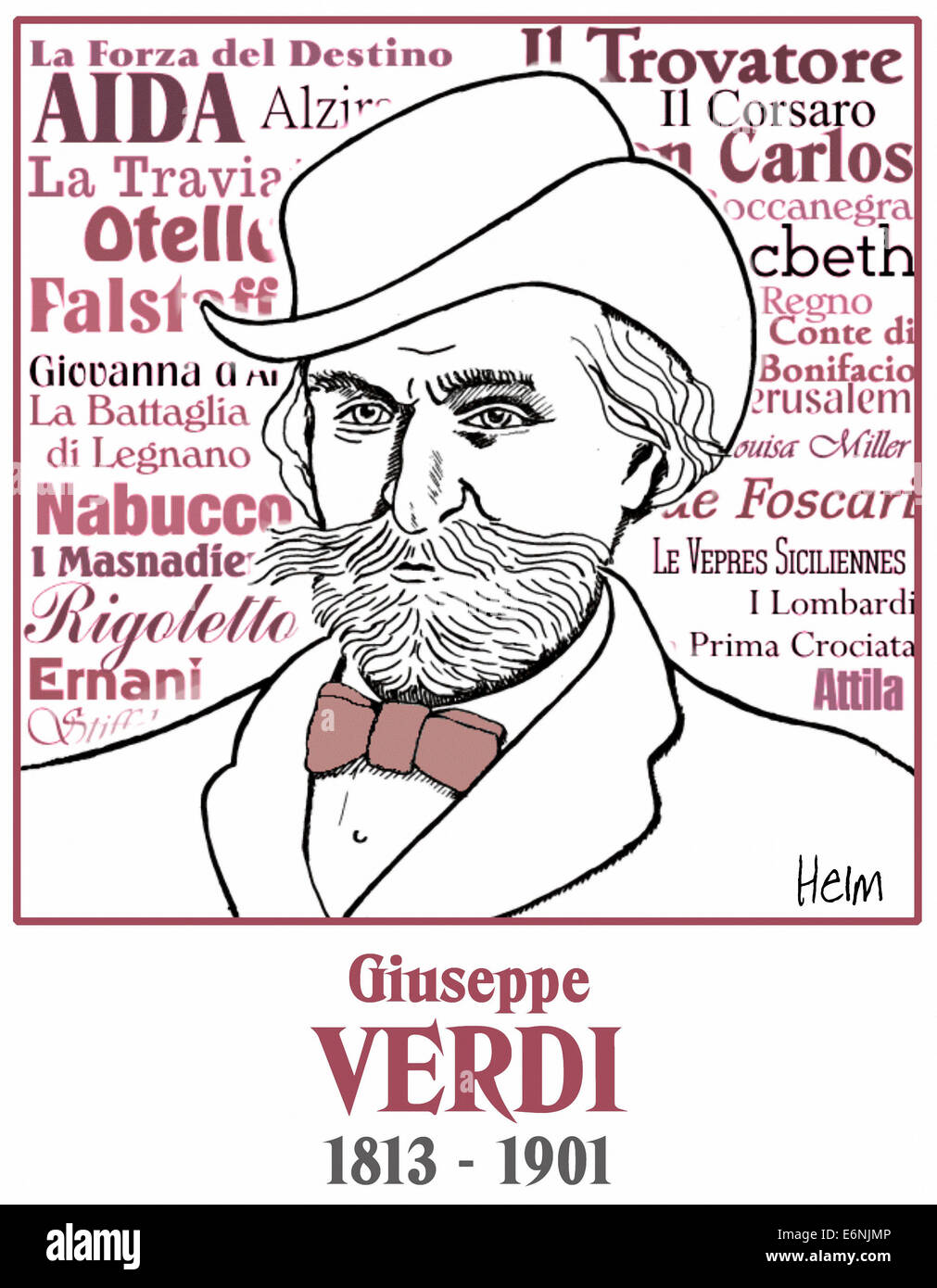 Giuseppe Verdi, Italian opera composer, portrait, 1813 - 1901 Stock Photo