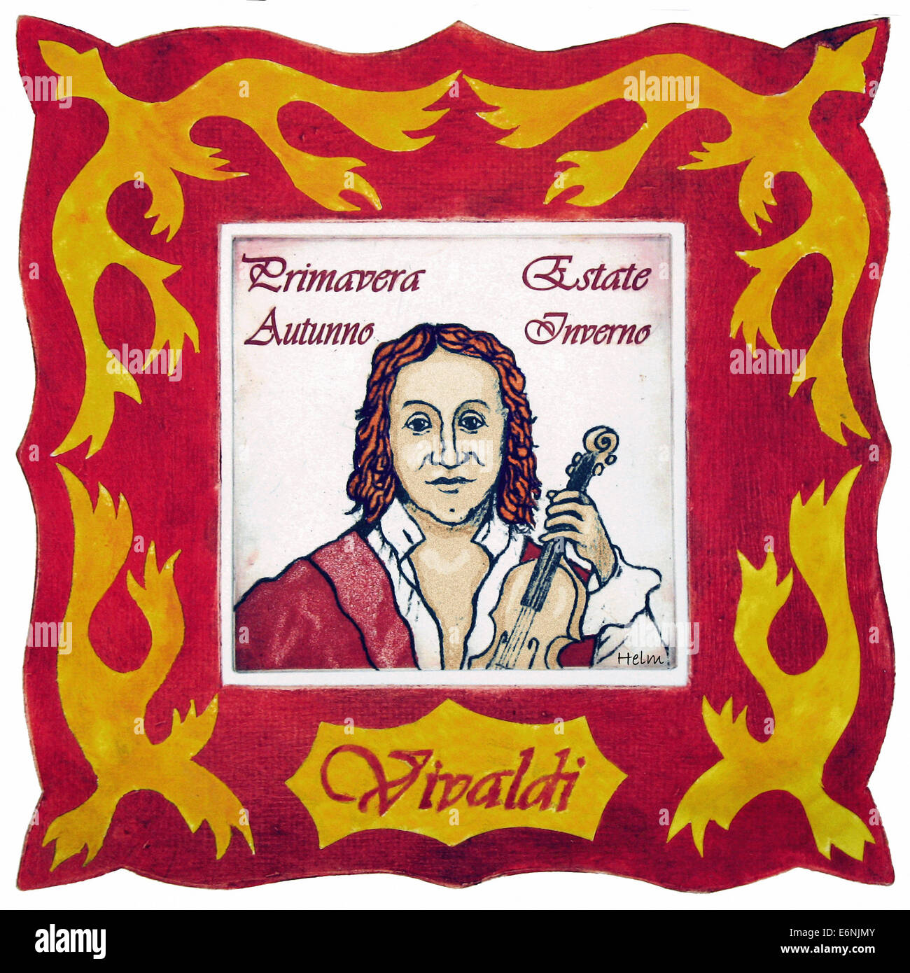 Portrait of Antonio Vivaldi, 1678 - 1741, Italian baroque composer