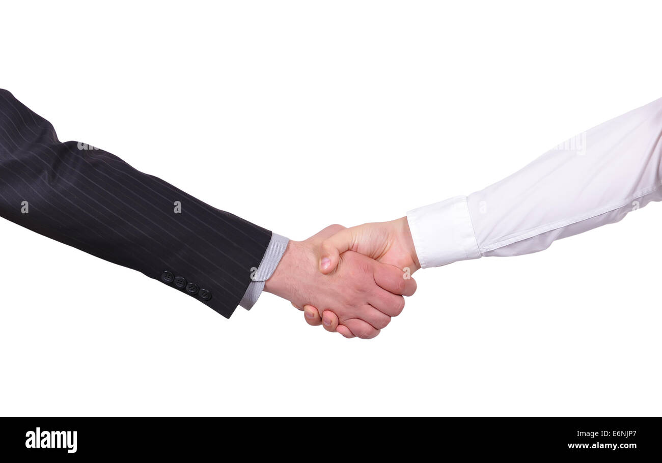 handshake on a white background Stock Photo