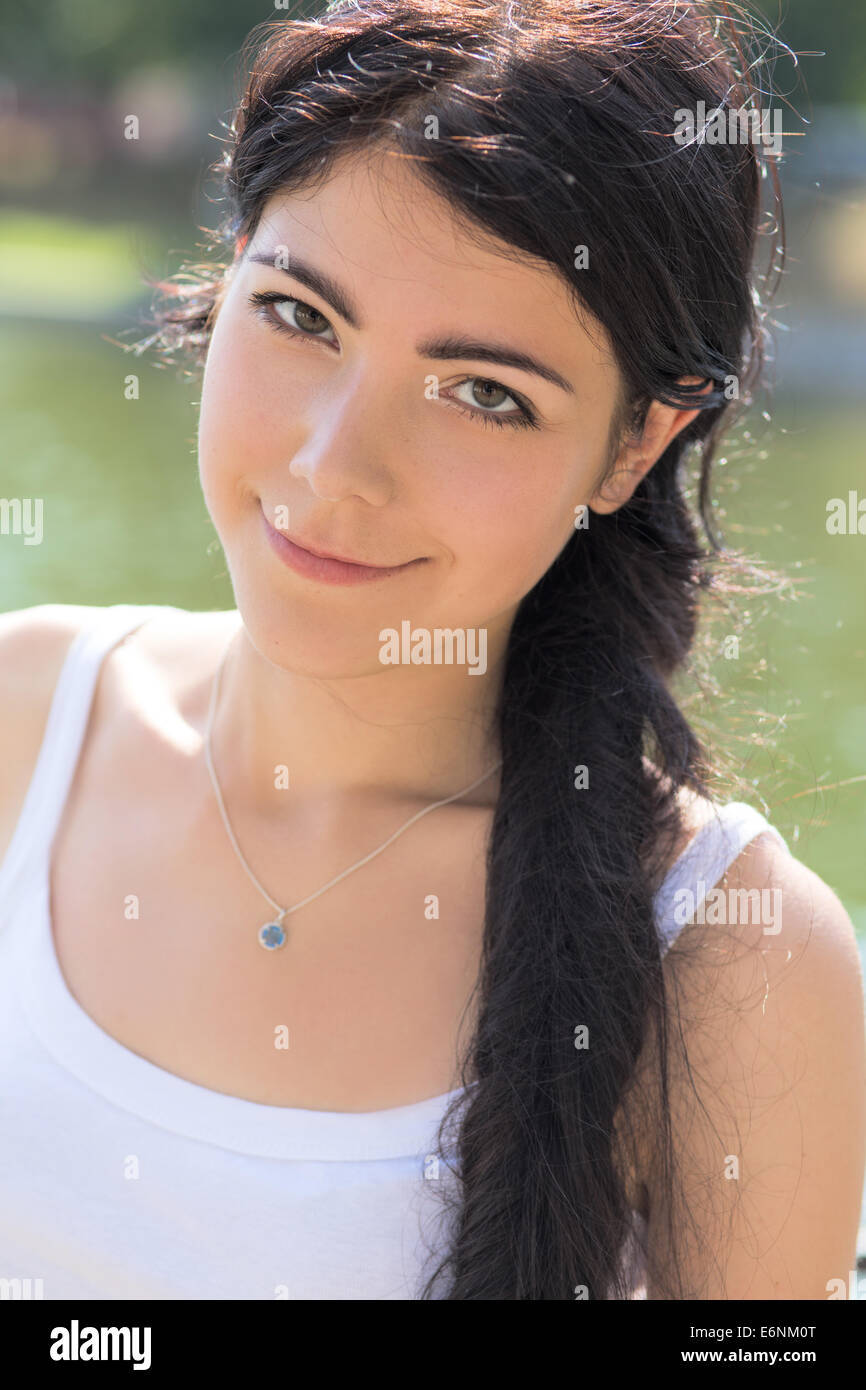 smiling pretty girl in sunlight Stock Photo - Alamy