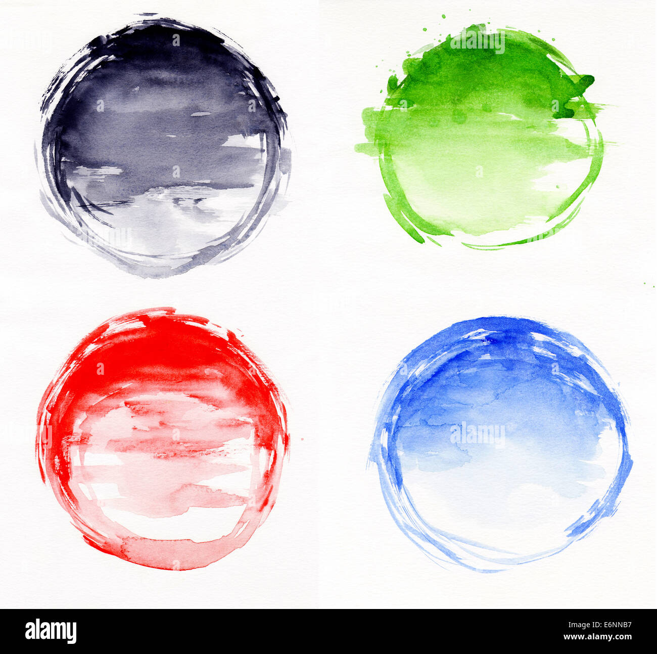 Watercolor abstract round frame Stock Photo - Alamy
