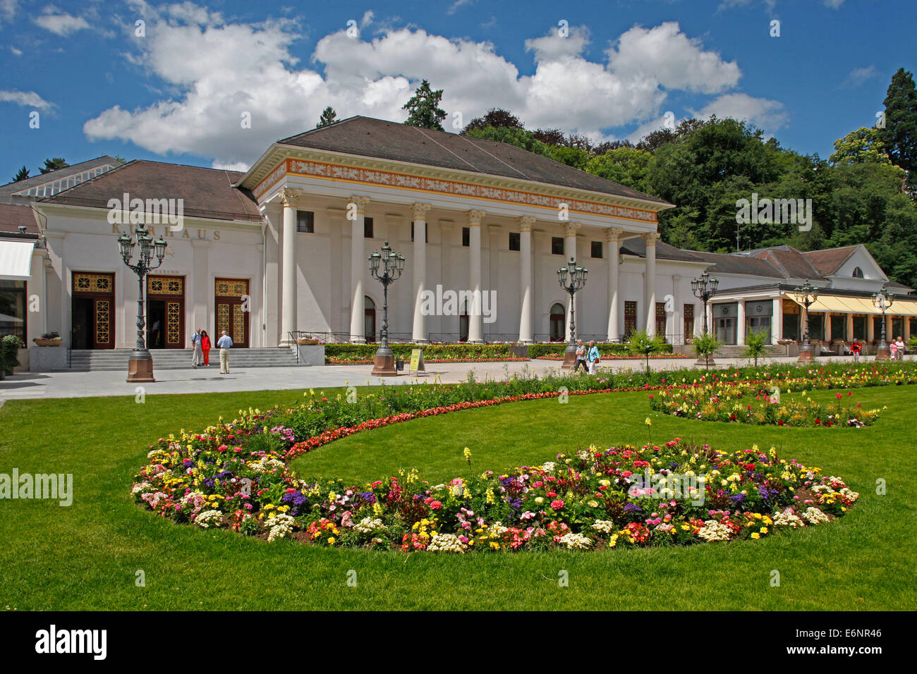 Assembly rooms at the health resort of Baden-Baden, Baden-Wuerttemberg, Germany, The Kurhaus is a spa resort, casino, and conference complex in Baden-Baden, Germany in the outskirts of the Black Forest (Schwarzwald). The main structure was designed in 1824 Stock Photo