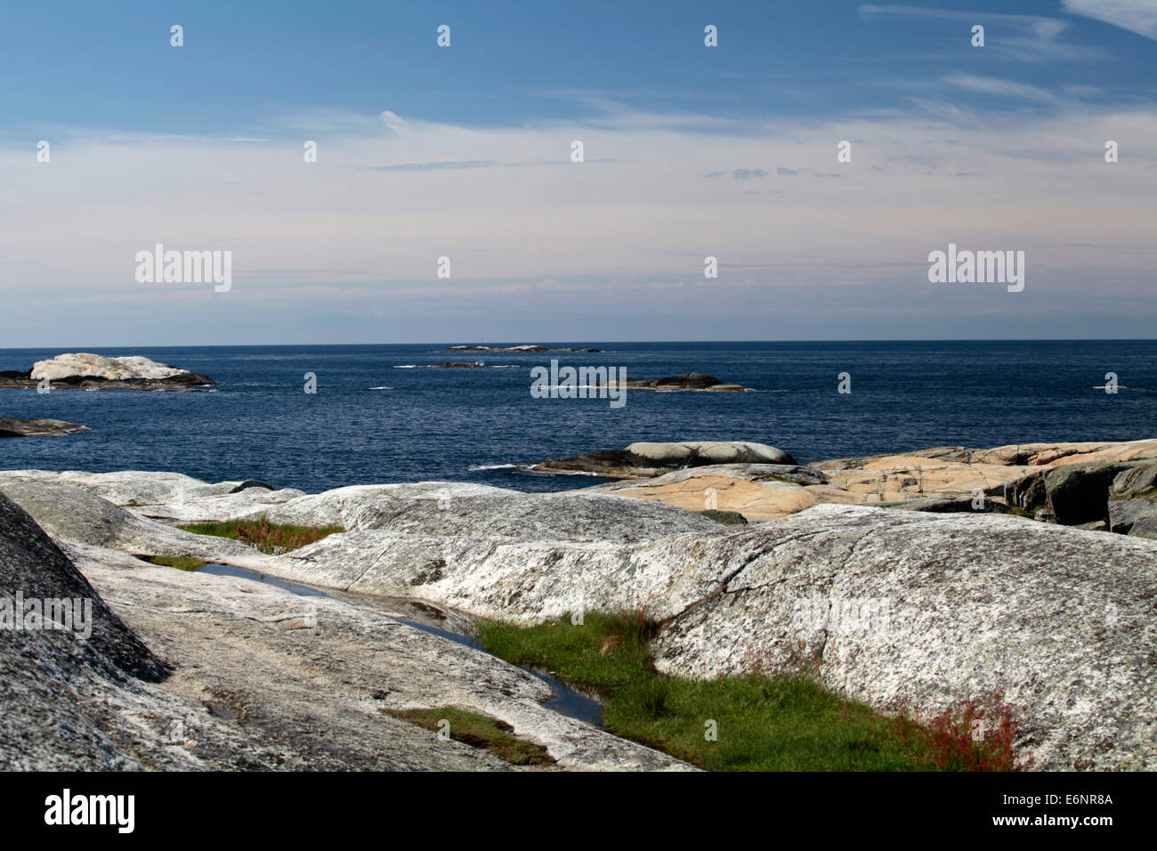 The skerries at Verdens Ende are numerous and a magic of nature. The Norwegian end of the world - or 'Verdens Ende' - is located in the Oslo fjord.  Photo: Klaus Nowottnick  Date: June 6, 2014 Stock Photo