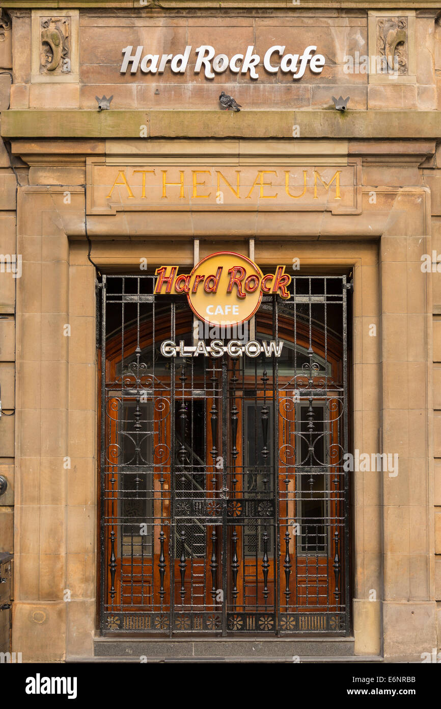 Hard Rock Cafe facade closed in Glasgow, Scotland, UK Stock Photo