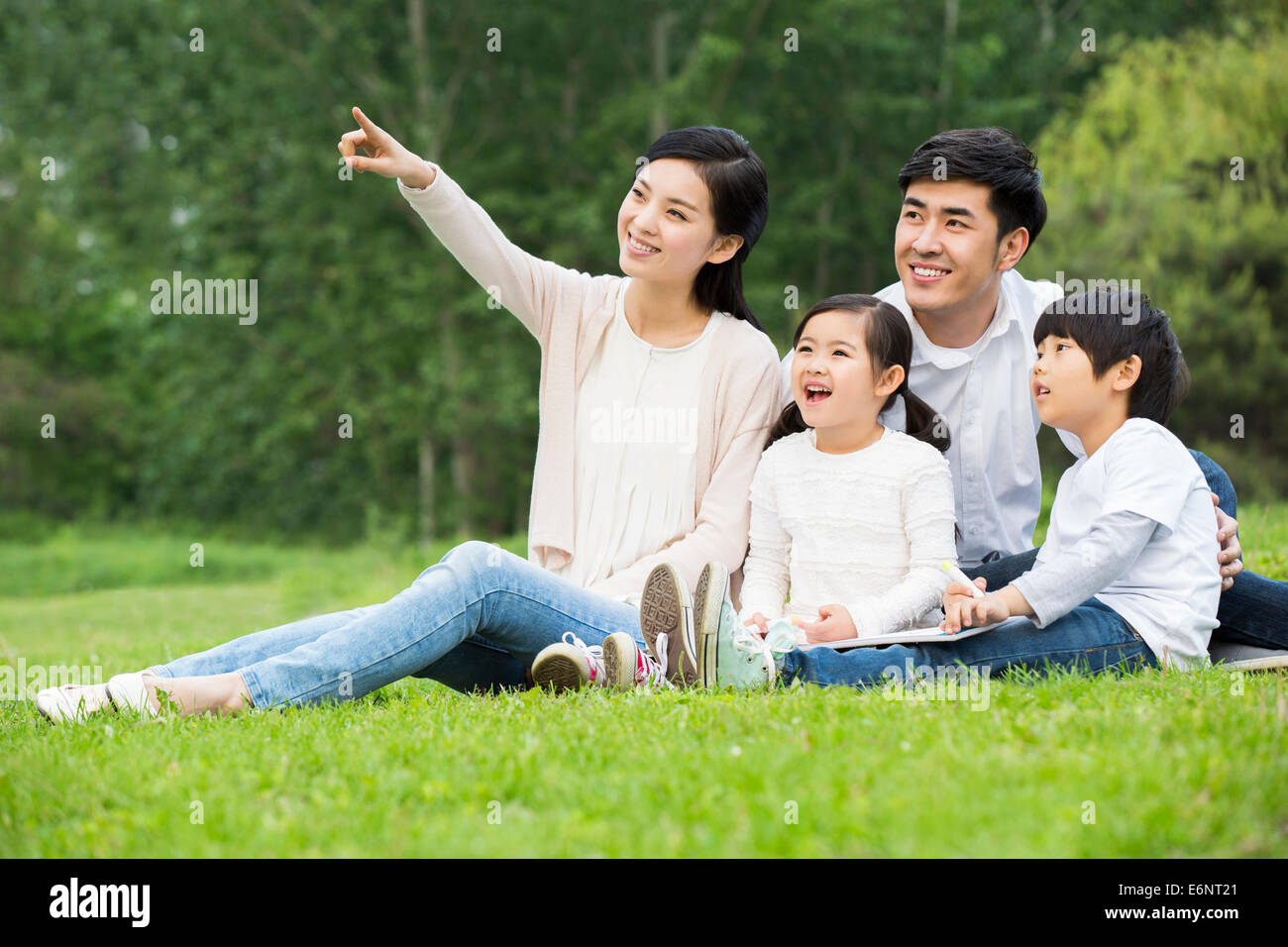 Portrait of happy family Stock Photo