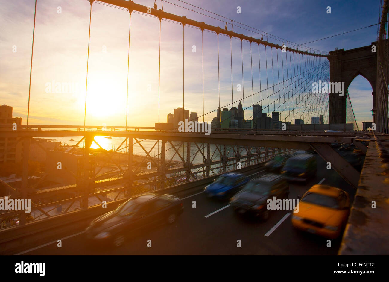 Brooklyn Bridge, Manhatten, New York Stock Photo