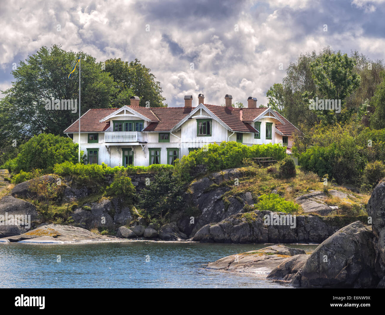 Holiday home in the archipelago or fjord near Lysekil, Sweden Stock Photo