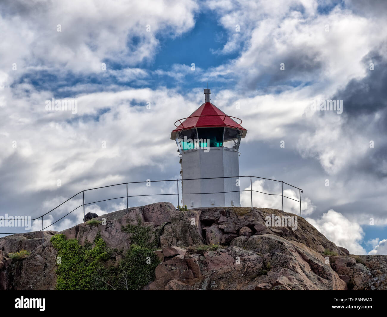 Little lighthouse in Lysekil, Sweden Stock Photo