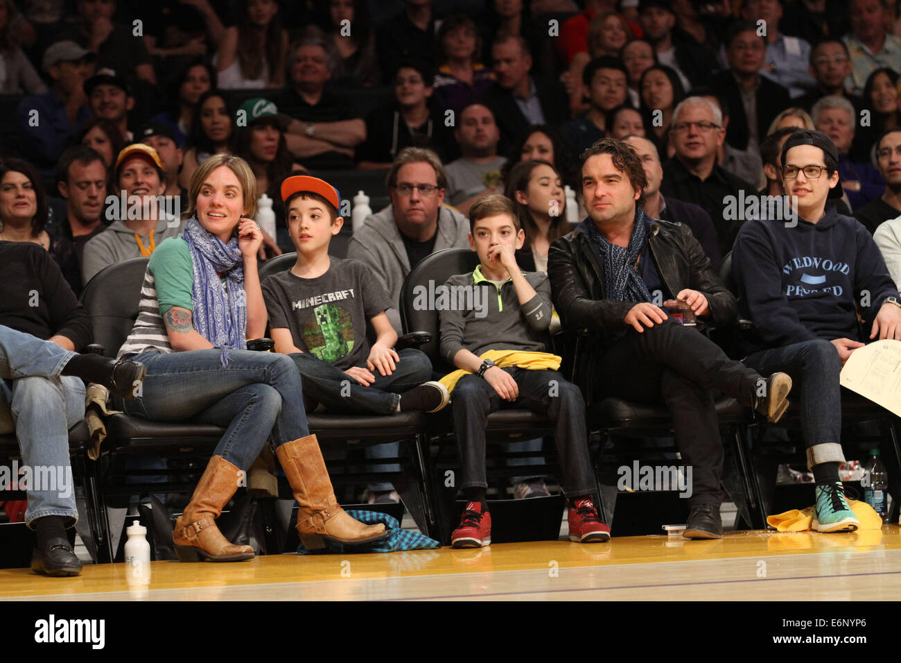Celebrities courtside at the Lakers game. The Los Angeles Lakers defeated  the Boston Celtics by the score of 101-92 at Staples Center Featuring:  Floyd Mayweather Jr. Where: Los Angeles, California, United States