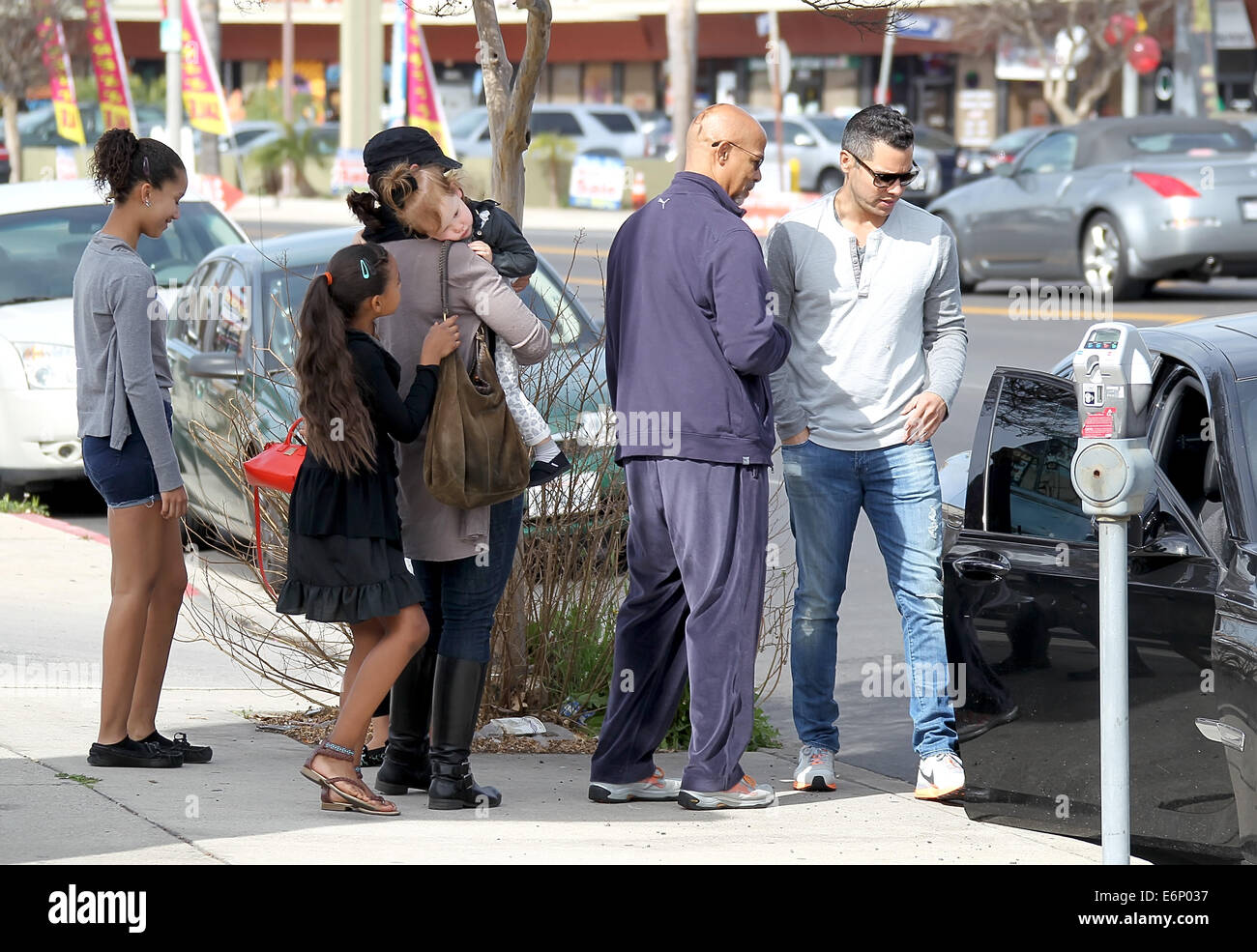 Jessica Alba, husband Cash Warren and their daughters go out to brunch with Warren's father Michael  Featuring: Cash Warren,Michael Warren,Haven Warren Where: Los Angeles, California, United States When: 22 Feb 2014 Stock Photo