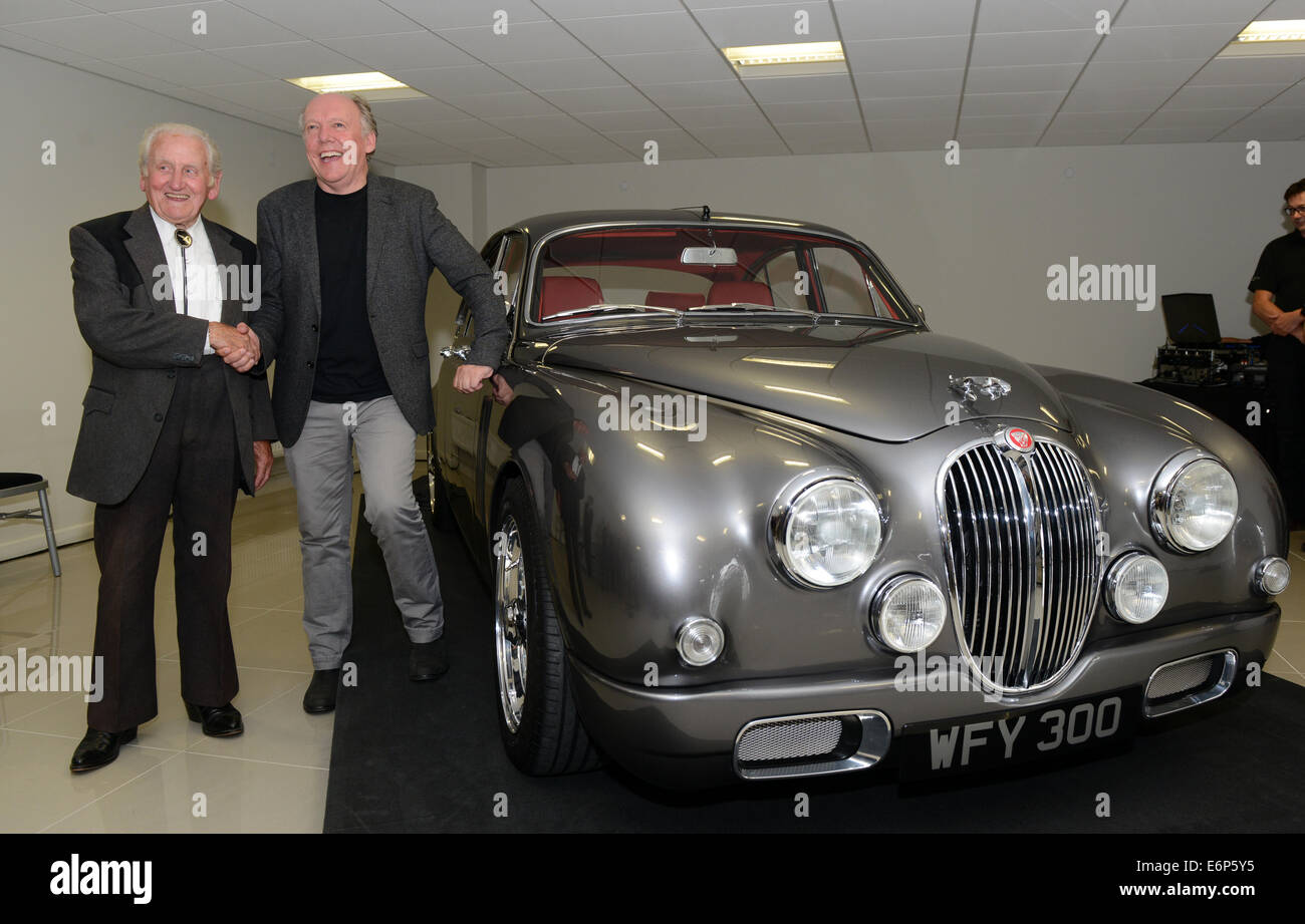 Legendary Jaguar test driver Norman Dewis (left) after he unveiled the