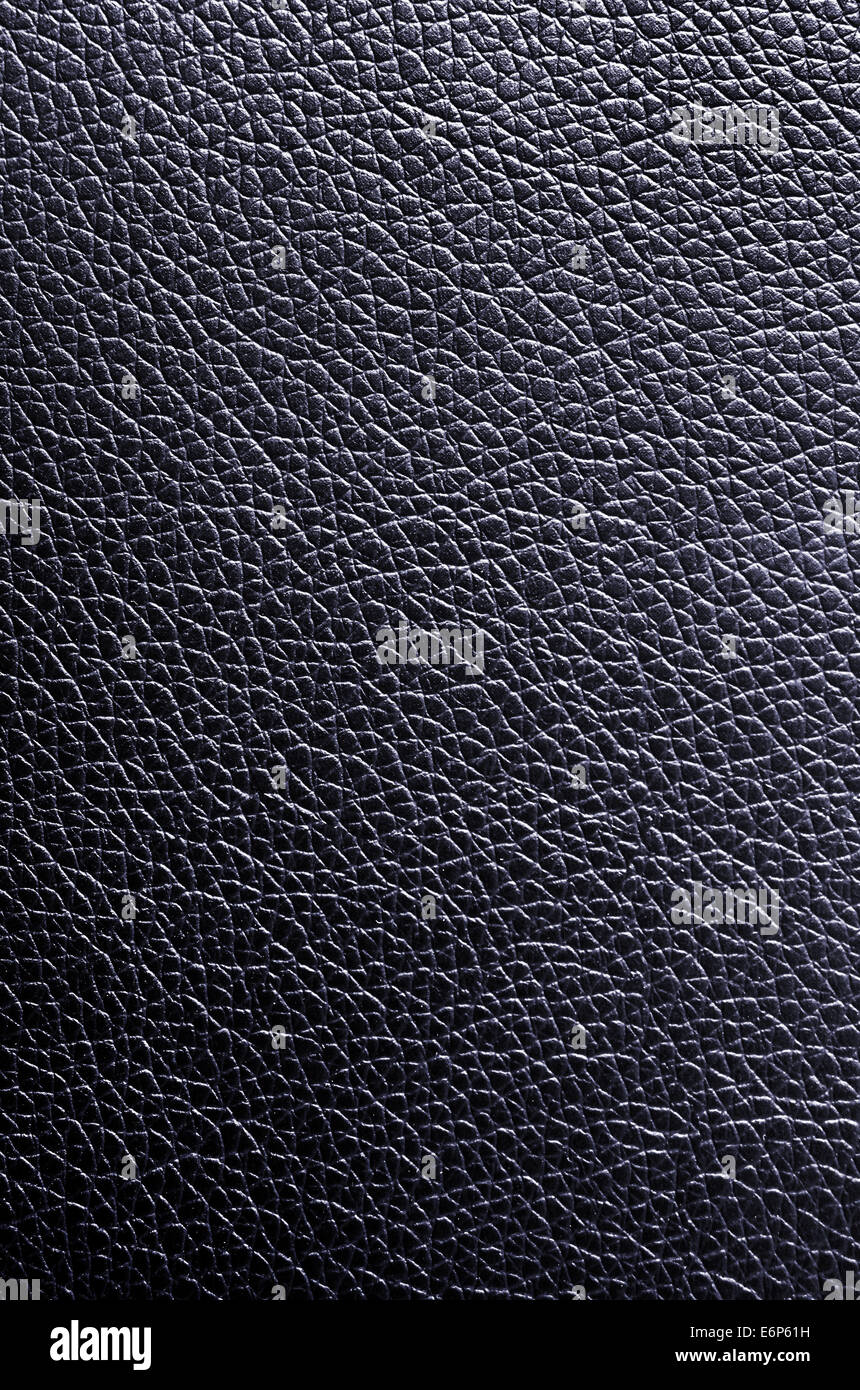 Vertical background of textured black leather Stock Photo