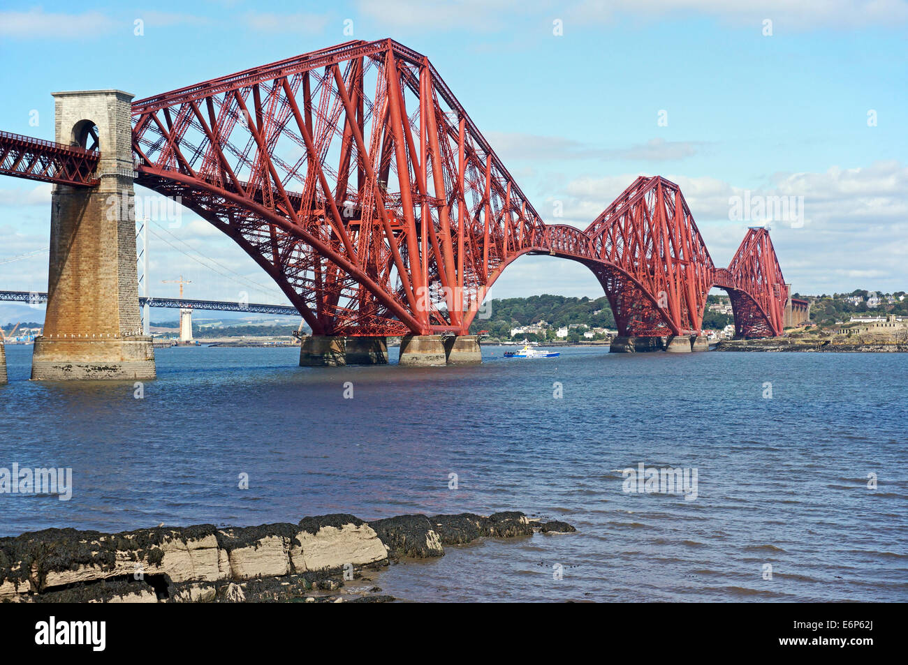 The Forth Bridge From east of South Queensferry in Edinburgh Scotland connecting rail services with Fife Stock Photo