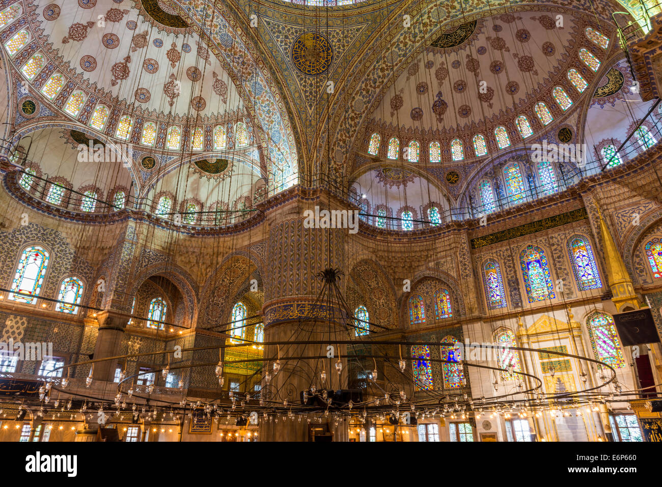 Inside the Blue Mosque of Istanbul Stock Photo - Alamy