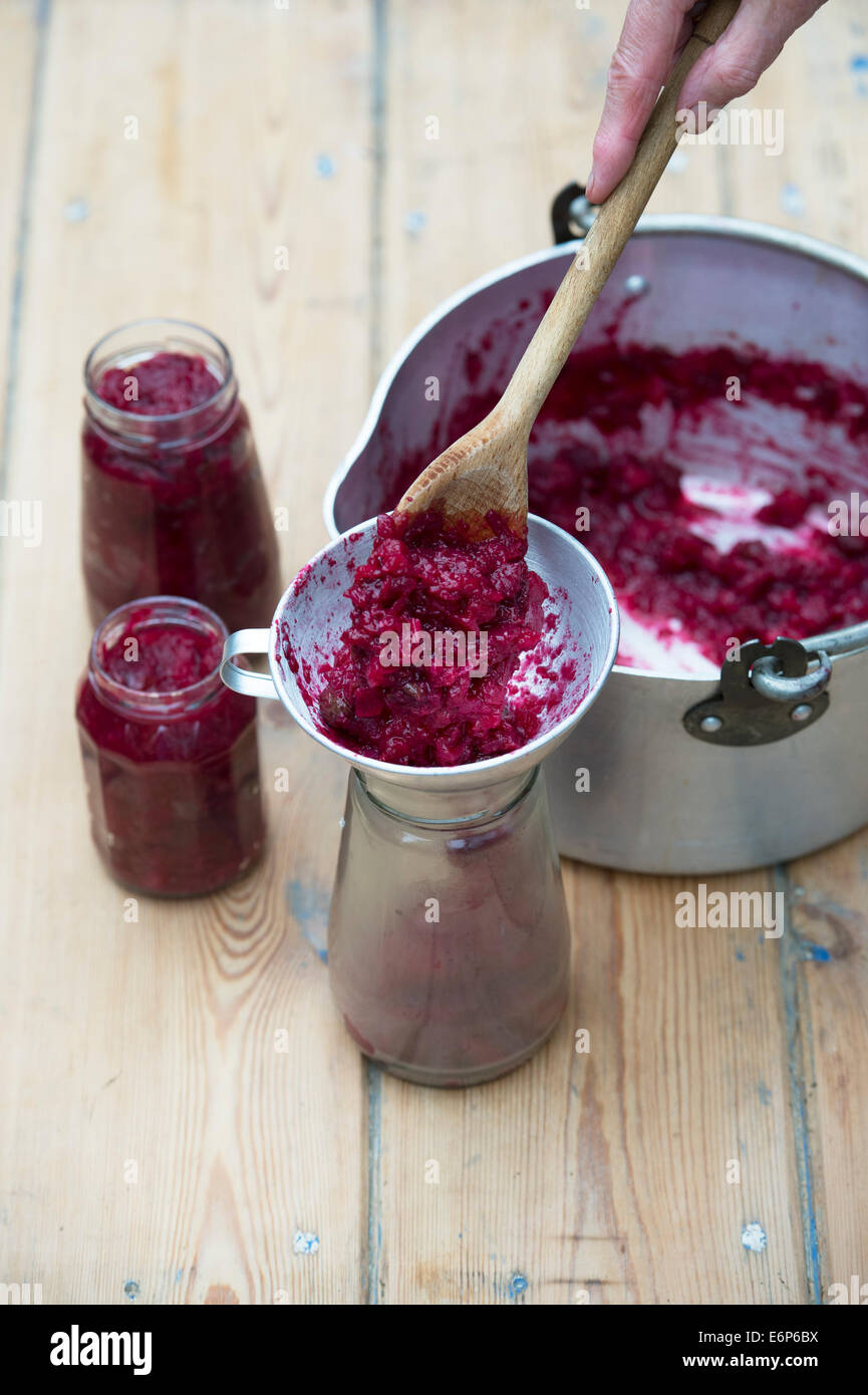 Making homemade beetroot Chutney Stock Photo Alamy