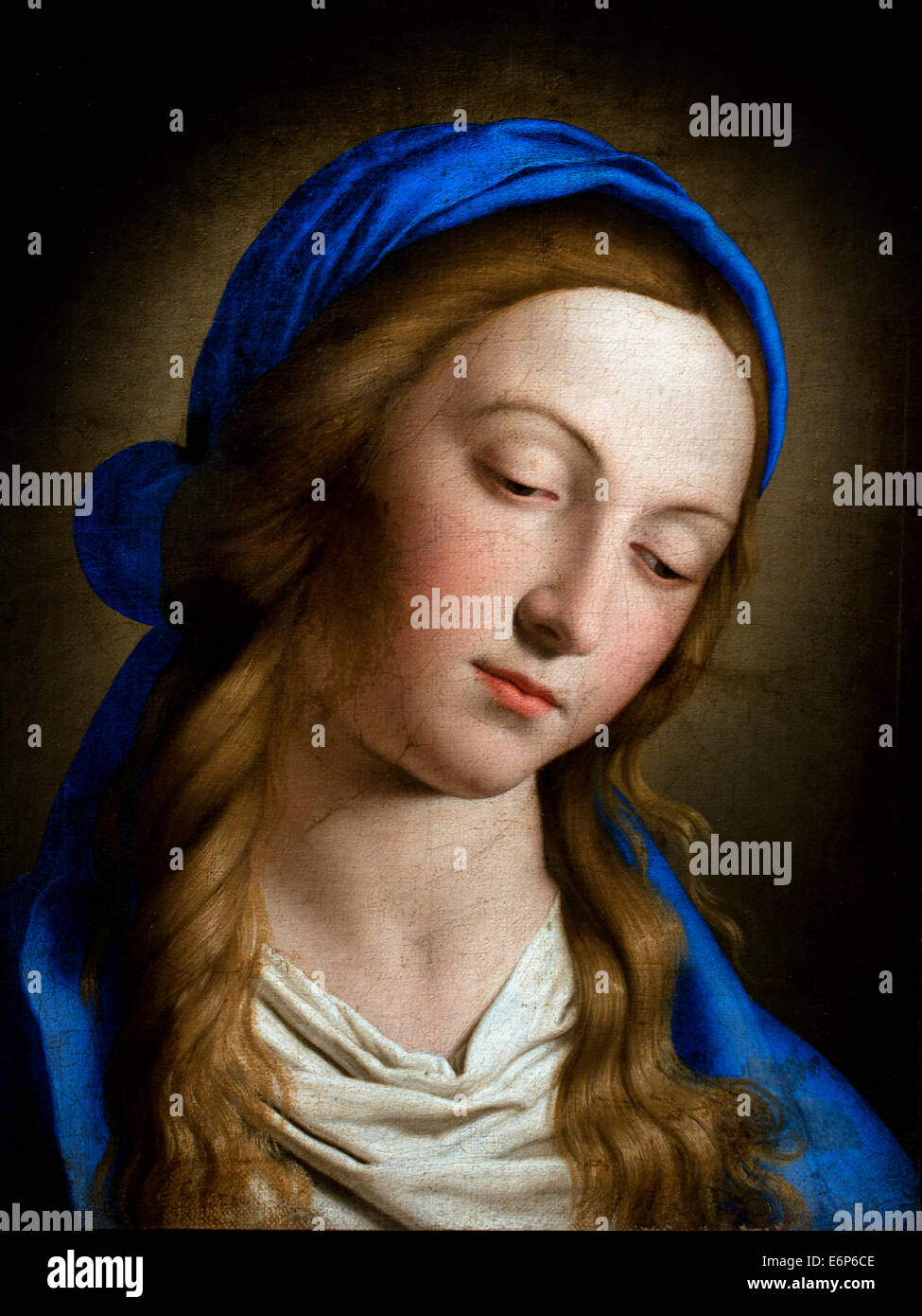 Virgin in prayer by Giovanni Battista Salvi ( Sassoferrato ) 1609-1685 Italy Italian Stock Photo