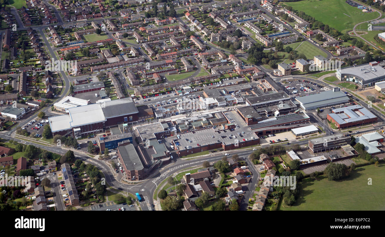 aerial view of Newton Aycliffe town centre, County Durham, UK Stock