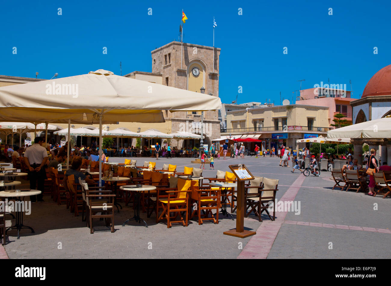 Eleftherias square, old town, Kos town, Kos island, Dodecanese islands, Greece, Europe Stock Photo