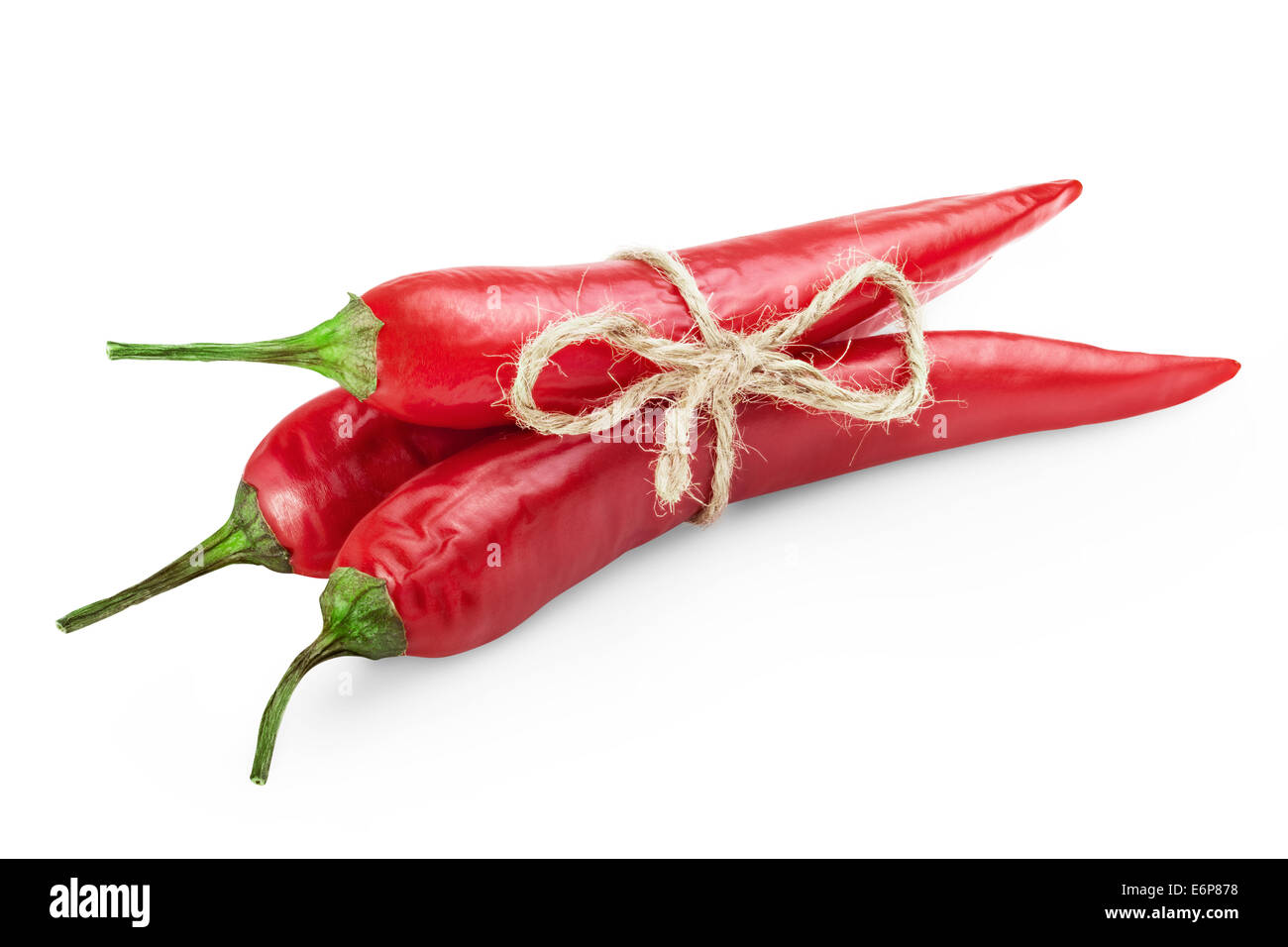 Red chili peppers isolated on the white. Clipping Path Stock Photo