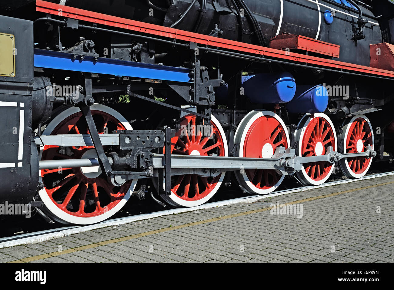 Ancient steam locomotive series TE 858 closeup