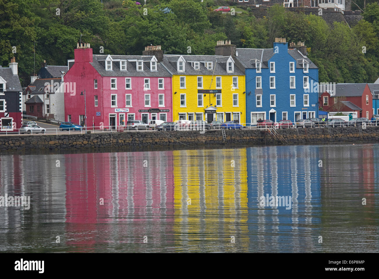 Colourful houses on quayside Tobermory harbour Isle of Mull Scotland Stock Photo Alamy