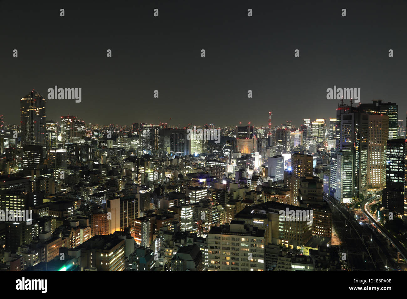 Tokyo cityscape at night of Japan Stock Photo