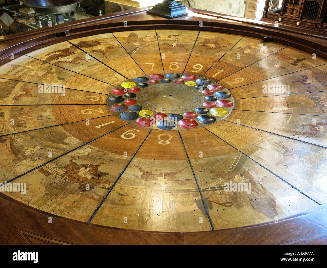 French Gaming Table in Elizabeth Street Gallery, NoLita, NYC, USA Stock Photo