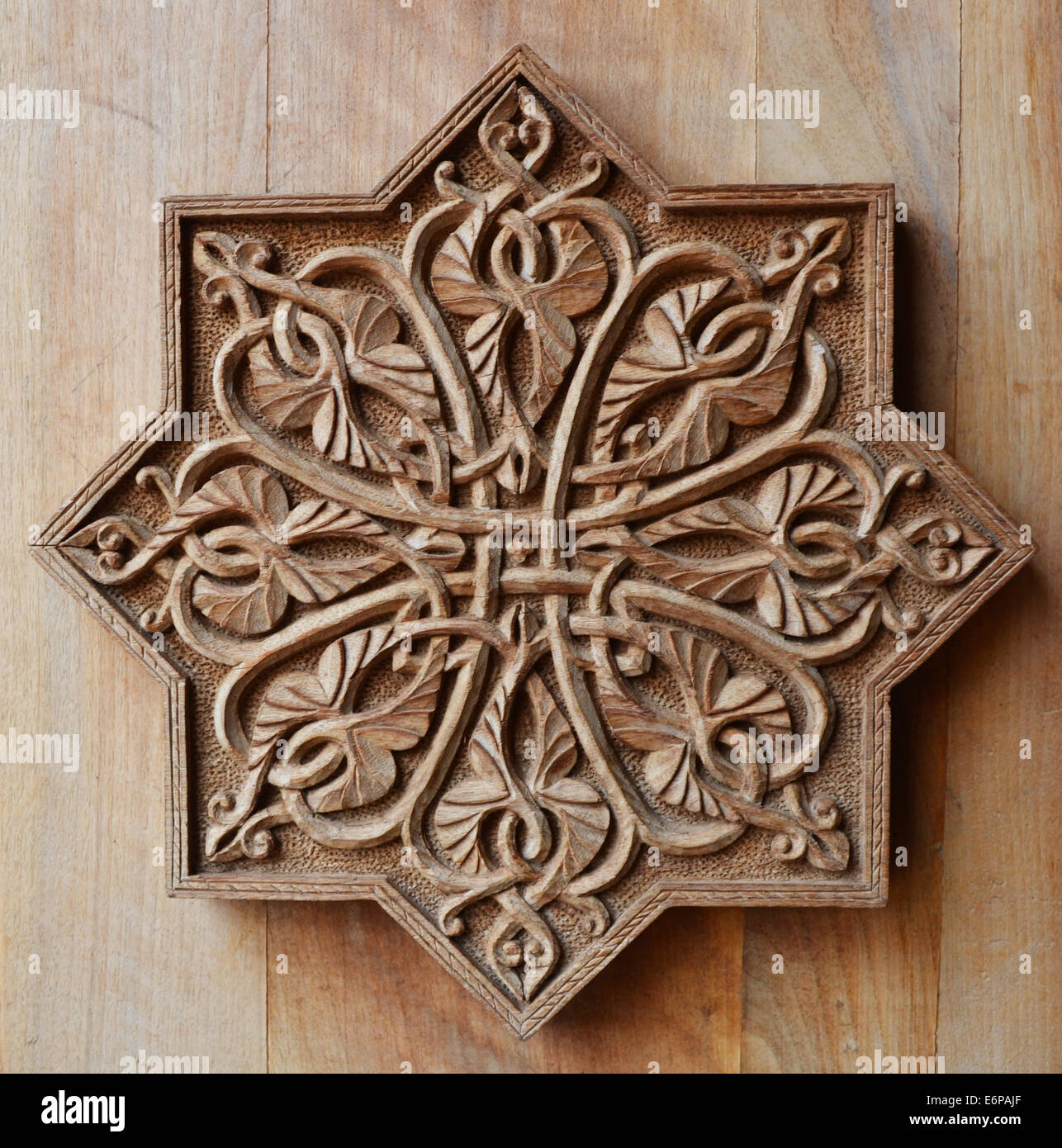 Ornament on wooden door Stock Photo Alamy