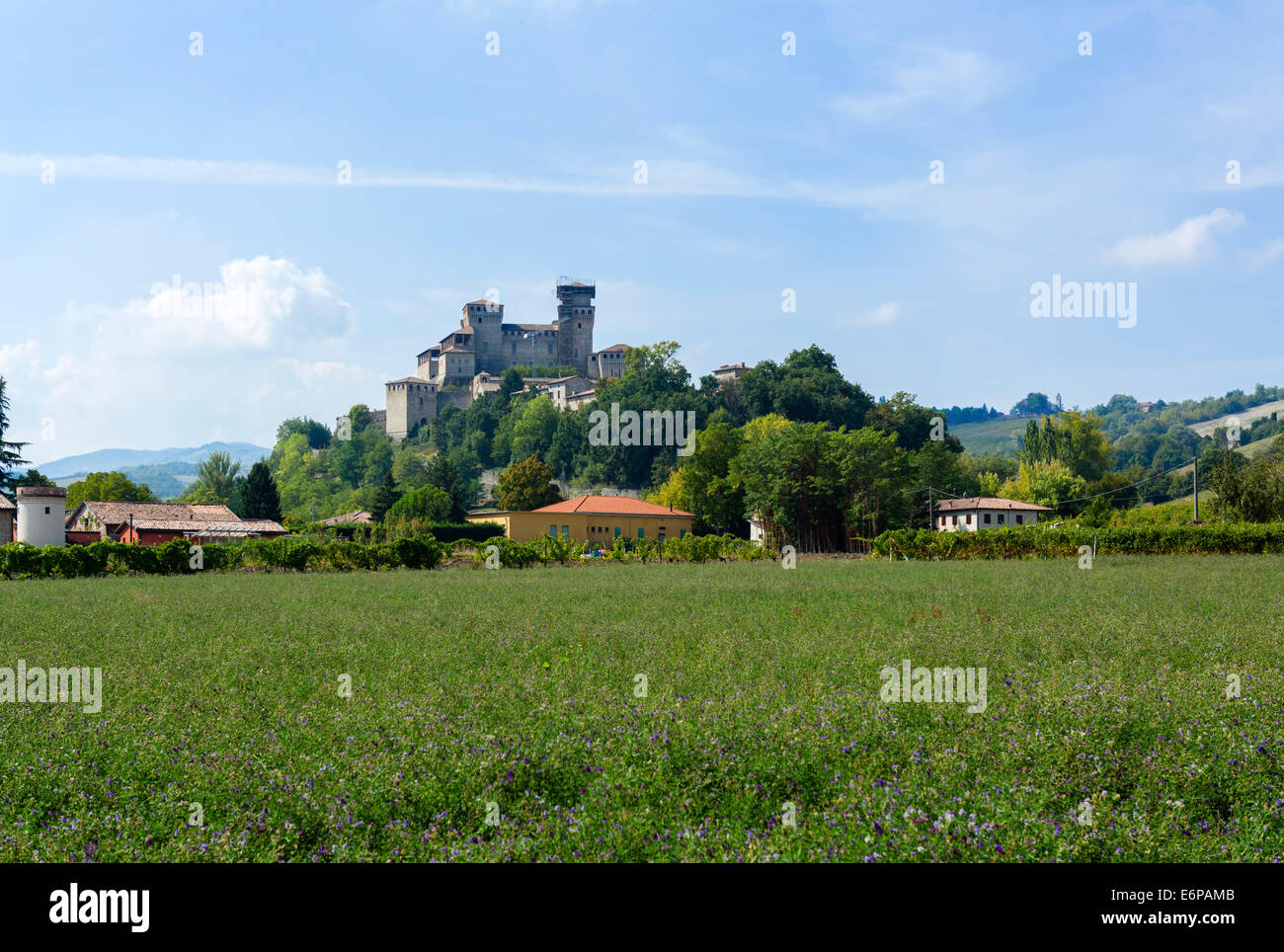 Torrechiara Castle, province of Parma, Emilia Romagna, Italy Stock Photo