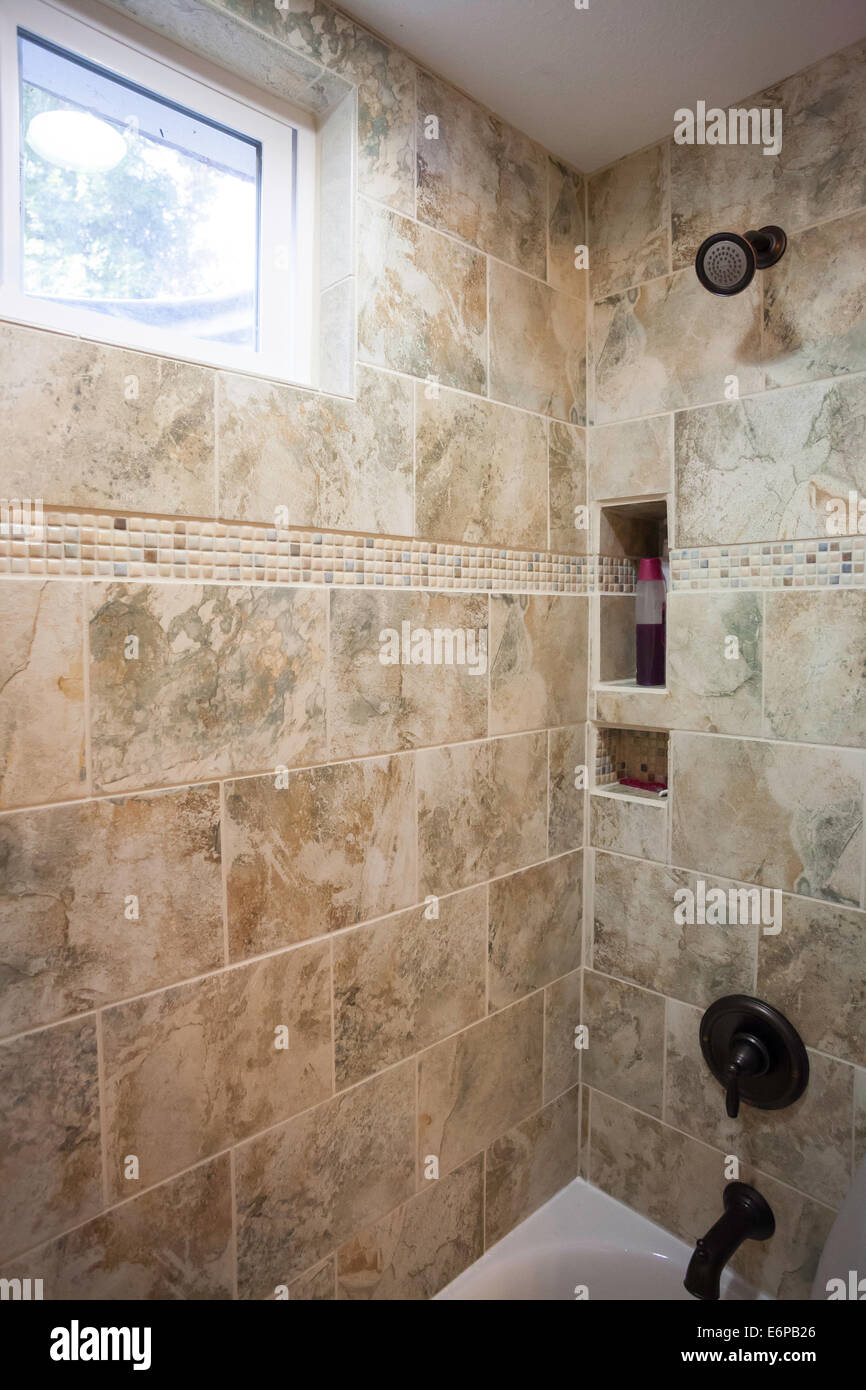 Bathroom Shower Tiles Stock Photo