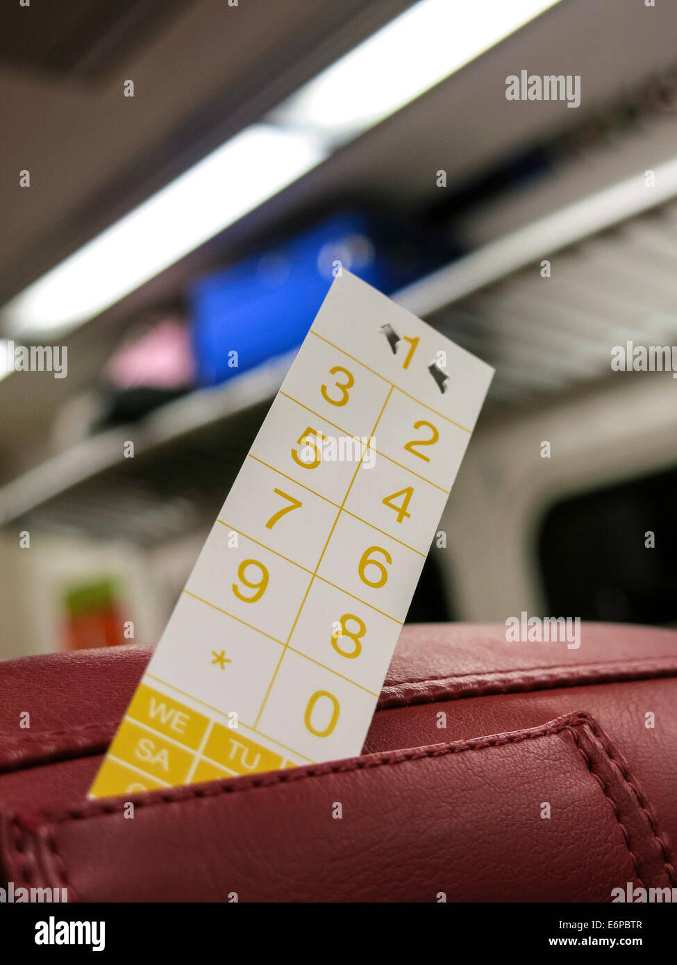 Conductor's Fare Zone Marker Slip, Metro North Railroad, USA Stock