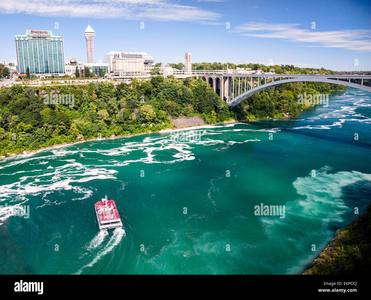 Niagara; Falls; Niagara River; City of Niagara Falls and Rainbow Bridge