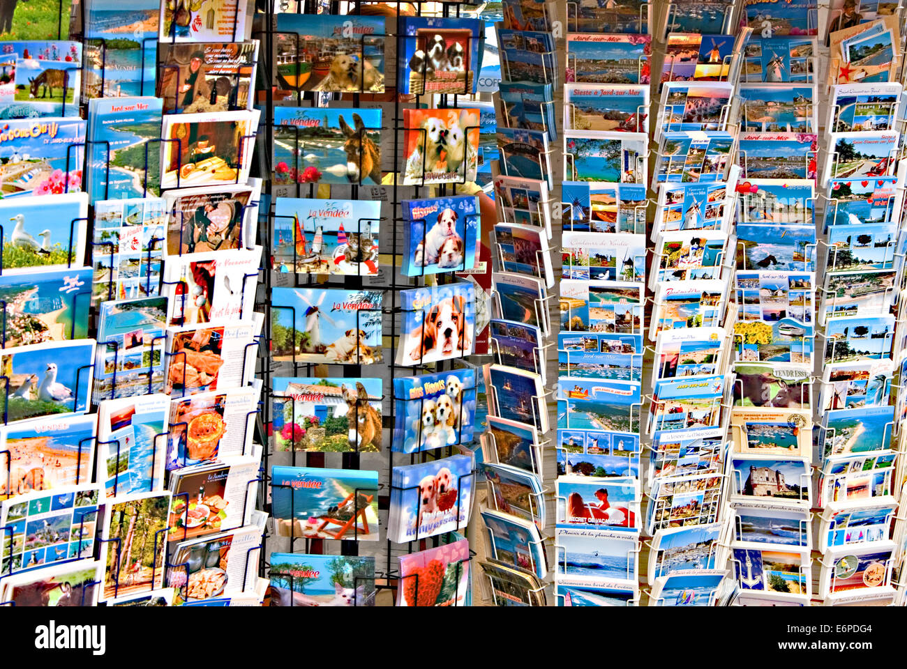 Postcards for sale on display outside a shop Stock Photo Alamy