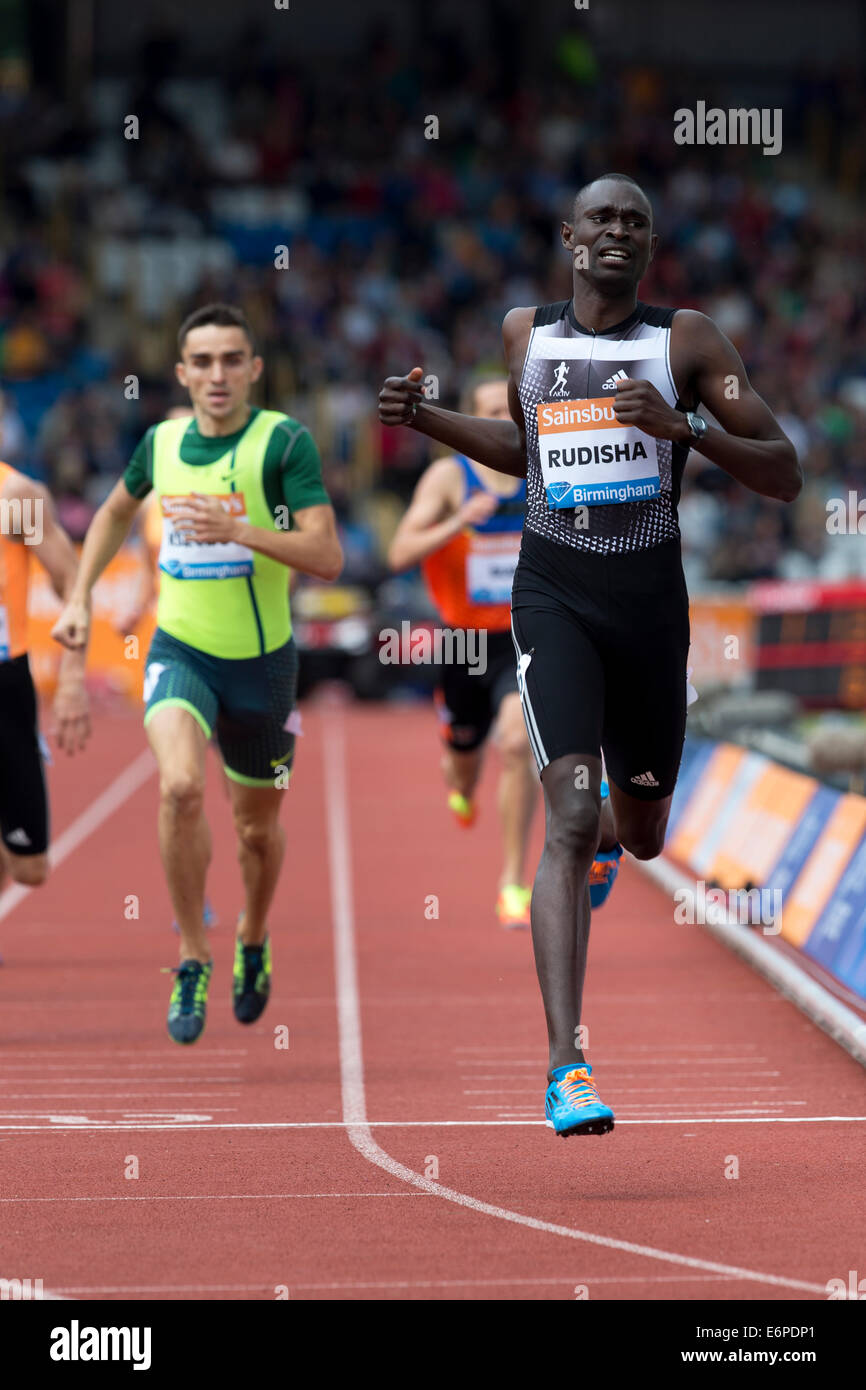 David RUDISHA, 600m race Diamond League 2014 Sainsbury's Birmingham Grand Prix, Alexander Stadium, UK Stock Photo
