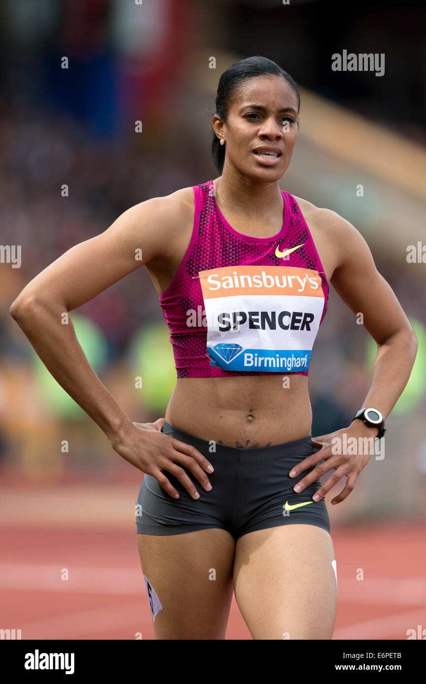 Kaliese SPENCER, women's 400m Hurdles, Diamond League 2014 Sainsbury's  Birmingham Grand Prix, Alexander Stadium, UK Stock Photo - Alamy