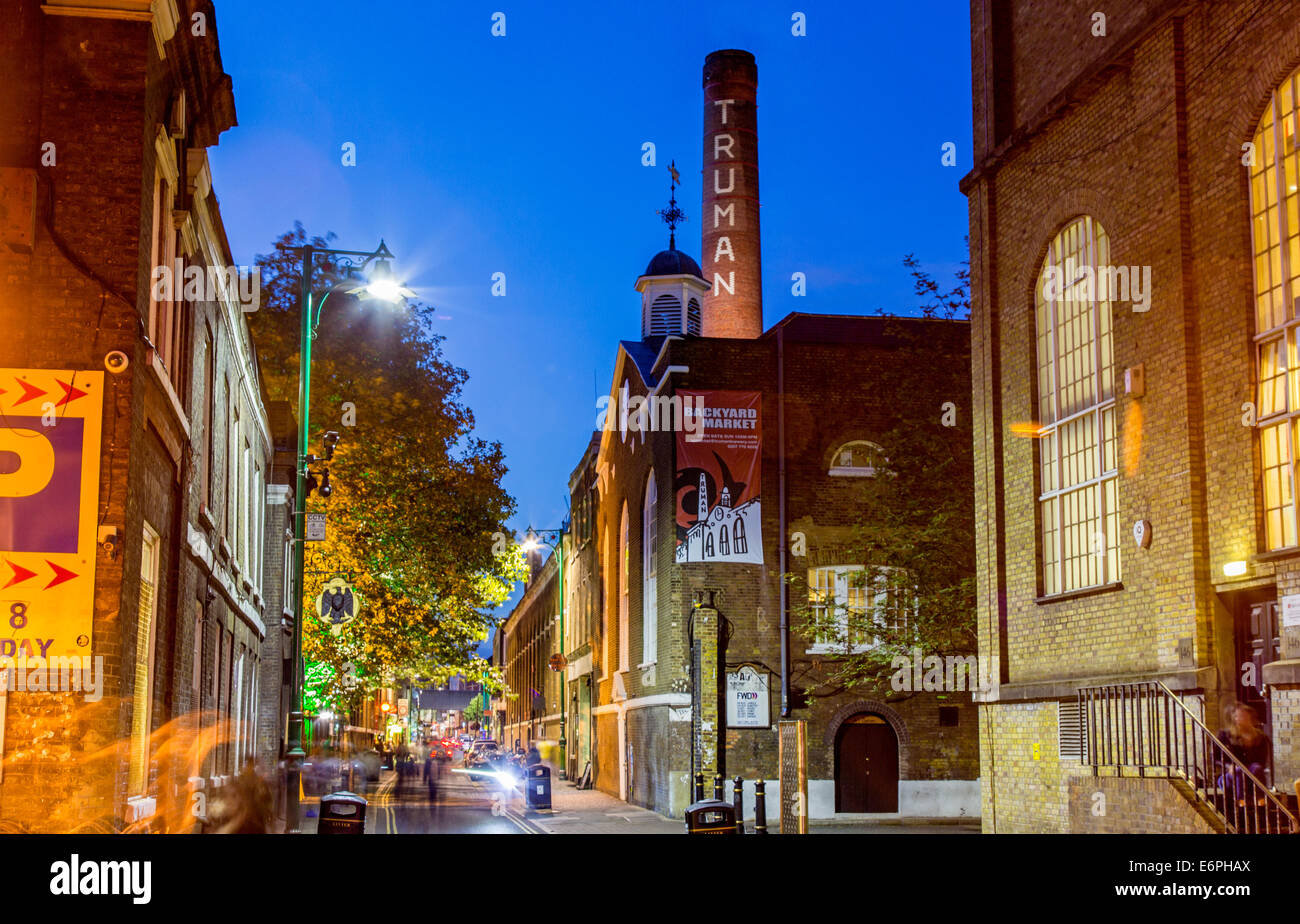 Brick Lane at Night London UK Stock Photo