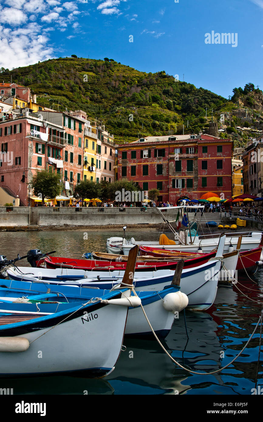 Vernazza, Harbor, Italy, Cinque Terre Stock Photo