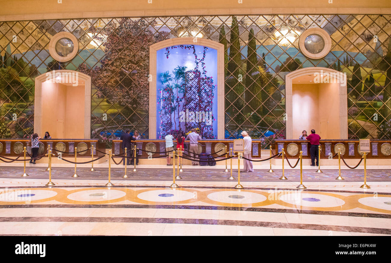 The Lobby Of Palazzo Hotel And Casino In Las Vegas Stock Photo