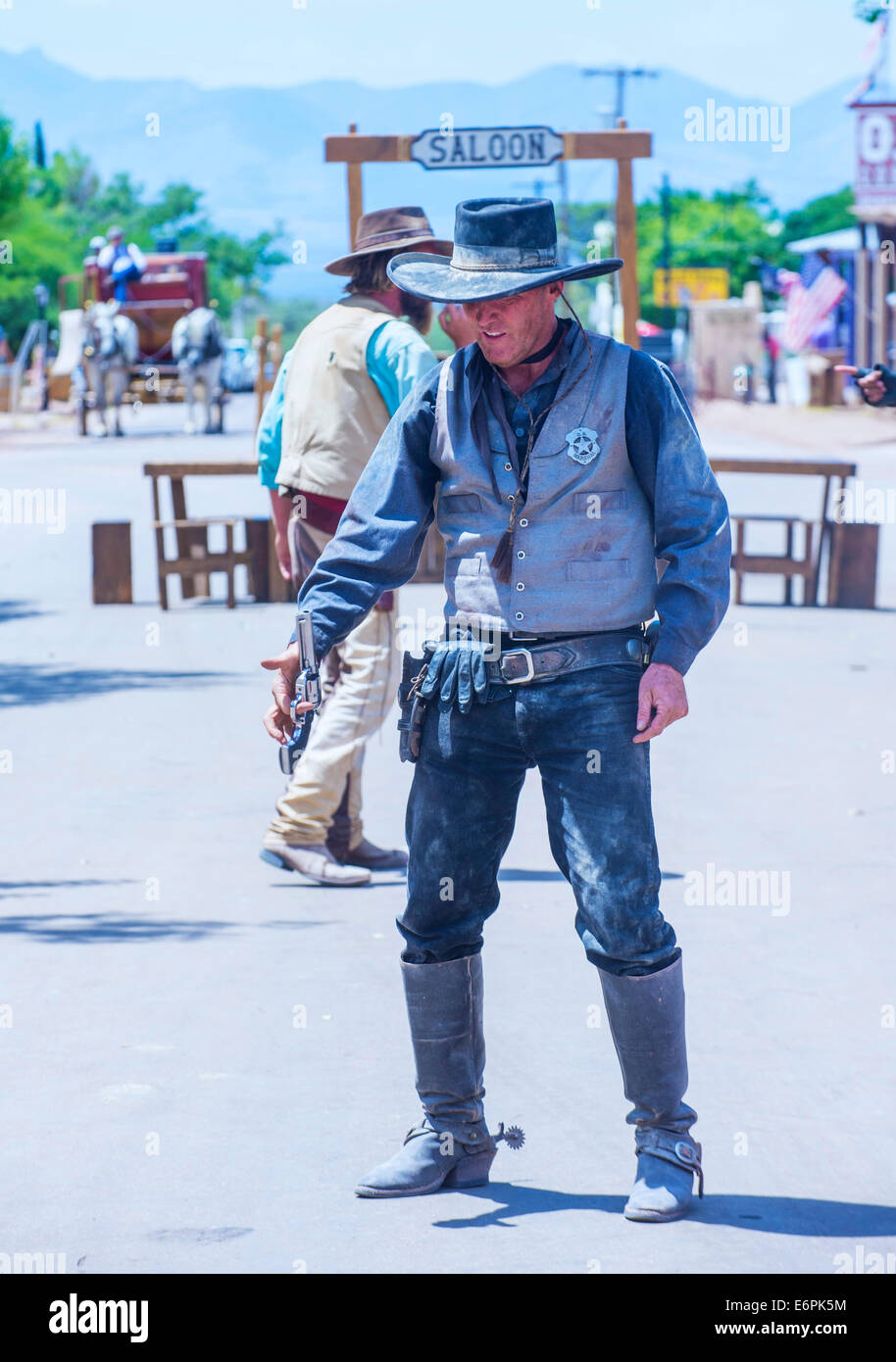 A participants in the Vigilante Days event in Tombstone , Arizona Stock Photo