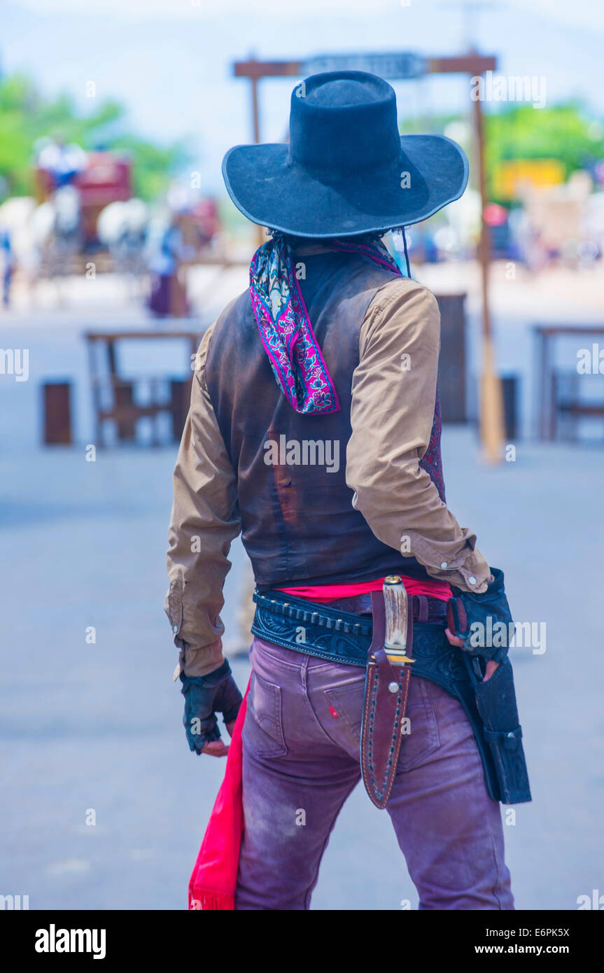 A participant in the Vigilante Days event in Tombstone , Arizona Stock Photo