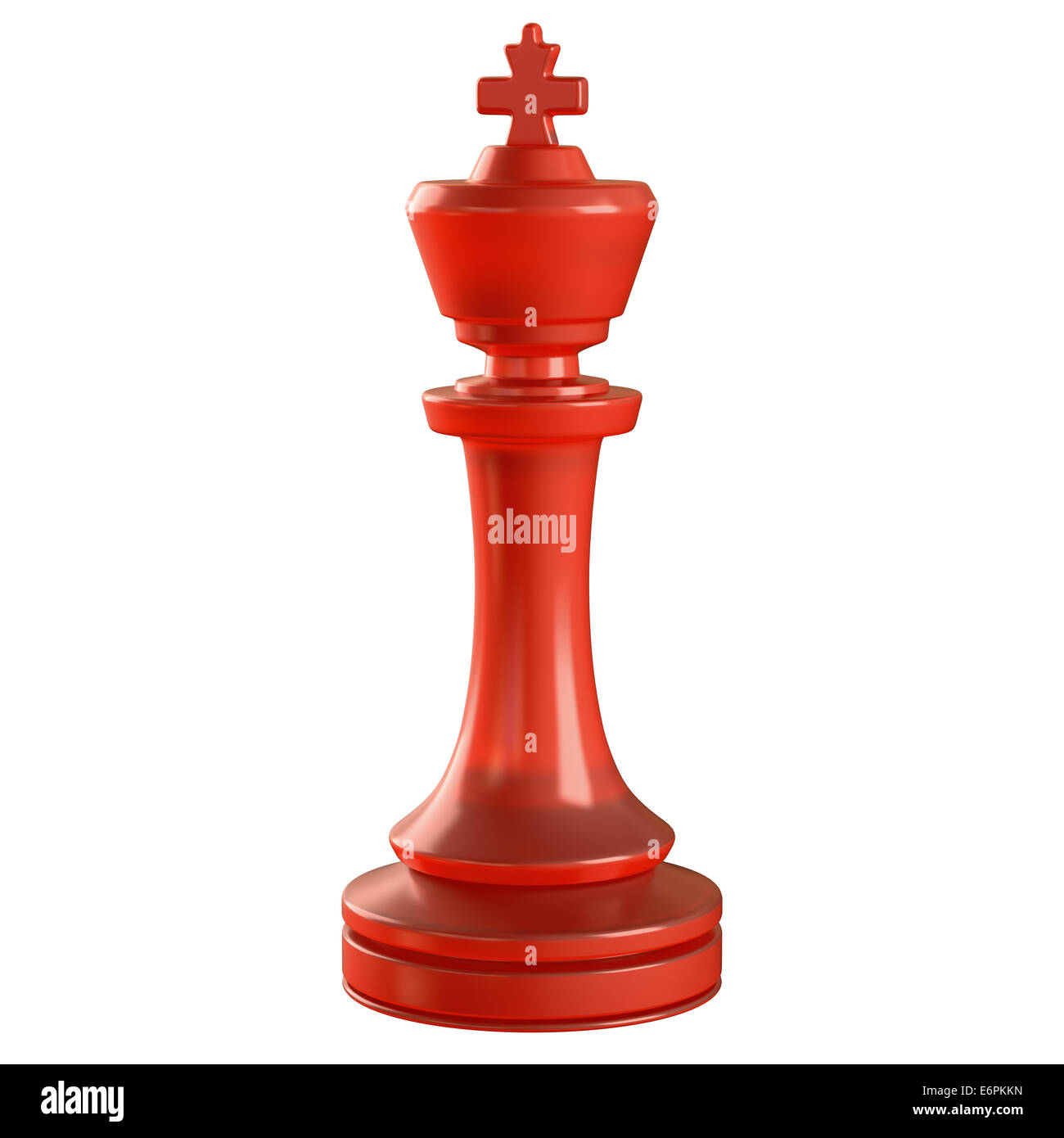 Red glass chess piece isolated. Clipping path included. Stock Photo